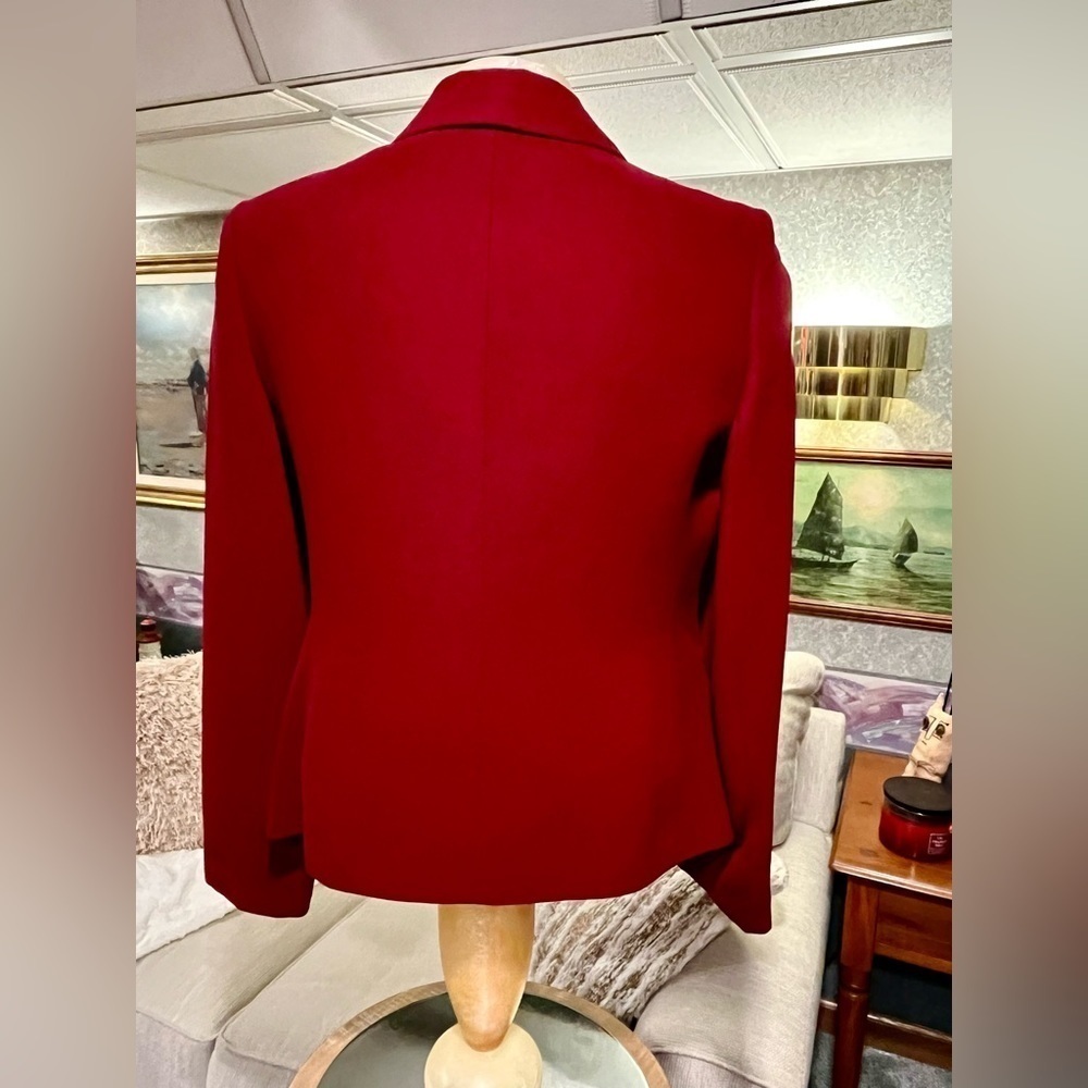 Vintage CASUAL CORNER Burgundy‎ Red Blazer Jacket Women's Size 2 Business Casual - Picture 2 of 12